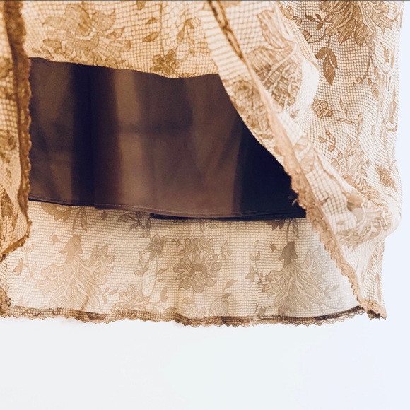 ICE lace print silk chiffon midi skirt - Picture 3 of 5